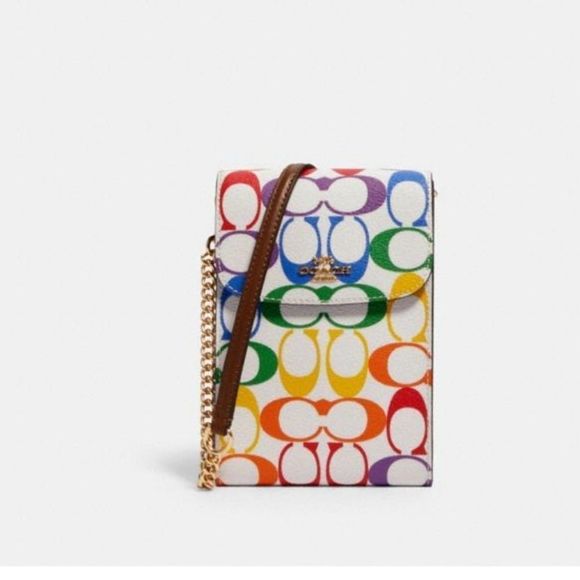 Coach Rachel Phone Crossbody Rainbow Signature - Picture 1 of 3